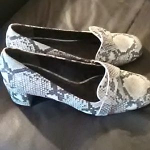 Tory Burch snakeskin mid heel pump